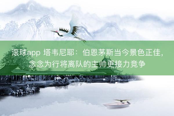 滚球app 塔韦尼耶：伯恩茅斯当今景色正佳，念念为行将离队的主帅更接力竞争