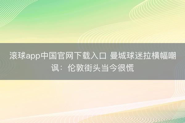 滚球app中国官网下载入口 曼城球迷拉横幅嘲讽：伦敦街头当今很慌