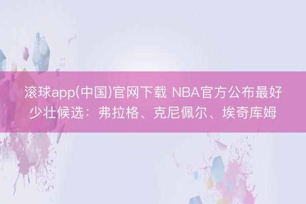 滚球app(中国)官网下载 NBA官方公布最好少壮候选：弗拉格、克尼佩尔、埃奇库姆