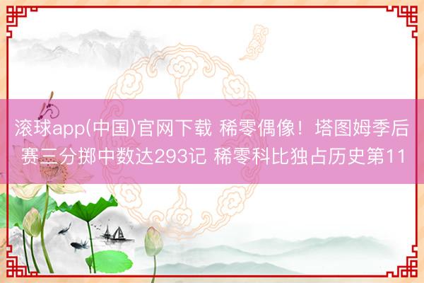 滚球app(中国)官网下载 稀零偶像!塔图姆季后赛三分掷中数达293记 稀零科比独占历史第11