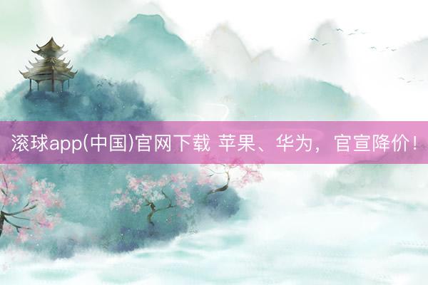 滚球app(中国)官网下载 苹果、华为，官宣降价！