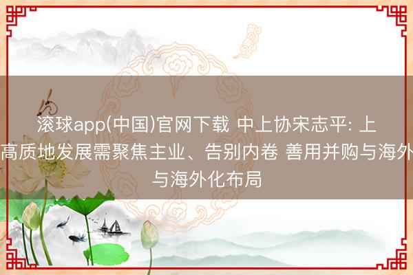 滚球app(中国)官网下载 中上协宋志平: 上市公司高质地发展需聚焦主业、告别内卷 善用并购与海外化布局