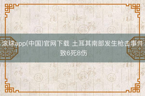 滚球app(中国)官网下载 土耳其南部发生枪击事件 致6死8伤