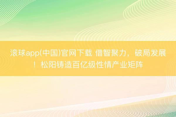 滚球app(中国)官网下载 借智聚力,破局发展!松阳铸造百亿级性情产业矩阵