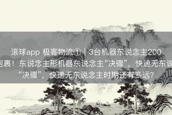 滚球app 极客物流①|3台机器东说念主200小时辰拣近25万件包裹!东说念主形机器东说念主“决骤”,快递无东说念主时期还有多远?