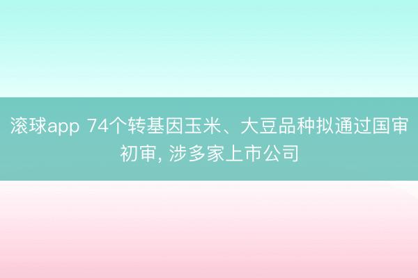 滚球app 74个转基因玉米、大豆品种拟通过国审初审， 涉多家上市公司