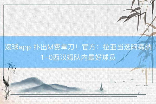 滚球app 扑出M费单刀！官方：拉亚当选阿森纳1-0西汉姆队内最好球员