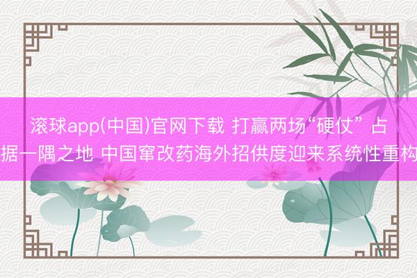 滚球app(中国)官网下载 打赢两场“硬仗” 占据一隅之地 中国窜改药海外招供度迎来系统性重构
