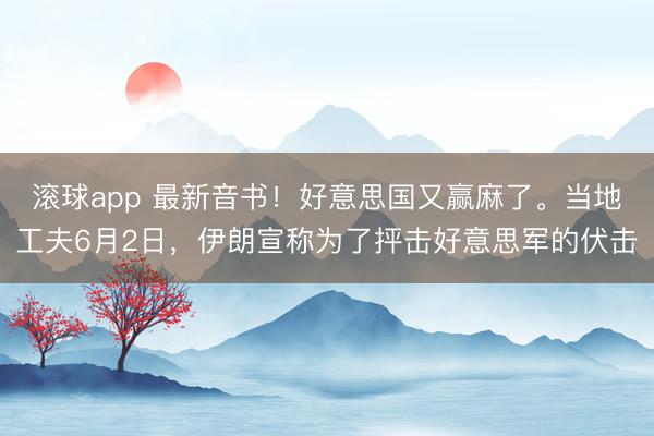 滚球app 最新音书！好意思国又赢麻了。当地工夫6月2日，伊朗宣称为了抨击好意思军的伏击