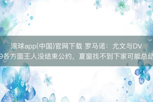 滚球app(中国)官网下载 罗马诺：尤文与DV9各方面王人没结束公约，夏窗找不到下家可能总结