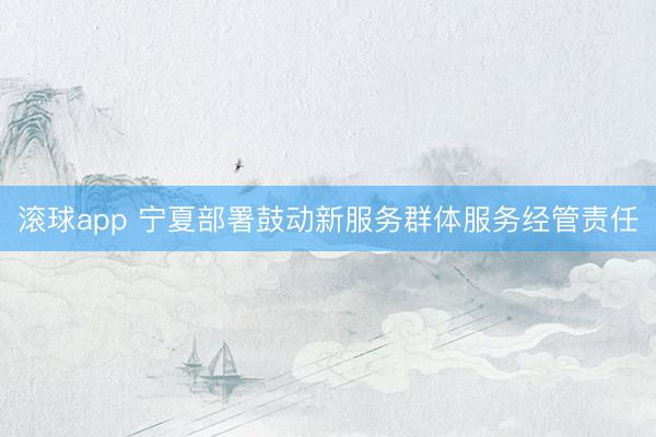 滚球app 宁夏部署鼓动新服务群体服务经管责任