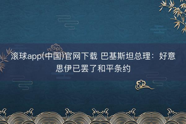 滚球app(中国)官网下载 巴基斯坦总理:好意思伊已罢了和平条约