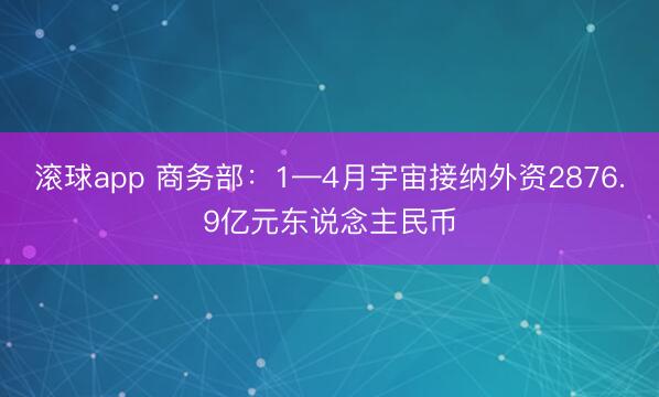 滚球app 商务部:1—4月宇宙接纳外资2876.9亿元东说念主民币