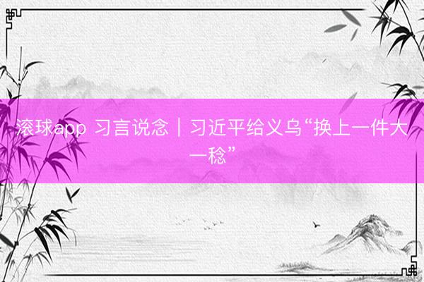 滚球app 习言说念｜习近平给义乌“换上一件大一稔”